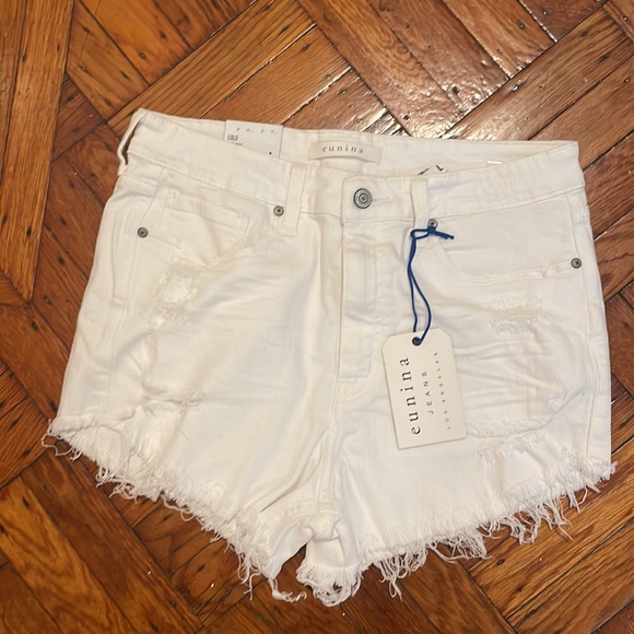 Lulus White High-Waisted Cutoff Denim Shorts_NWT - Picture 7 of 8
